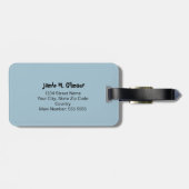 Ik ben hier weg - blue cute modern panda cartoon bagagelabel (Achterkant horizontaal)