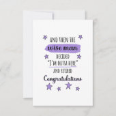 Ik ben hier weg" Grappig pensioen Bedankkaart (Voorkant)