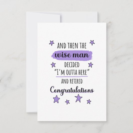 Ik ben hier weg" Grappig pensioen Bedankkaart (Voorkant)