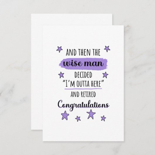 Ik ben hier weg" Grappig pensioen Bedankkaart (Voorkant / Achterkant)