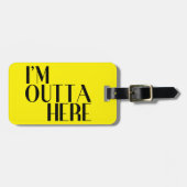 Ik ben hier weg kleurrijk met bagagelabel (Voorkant horizontaal)