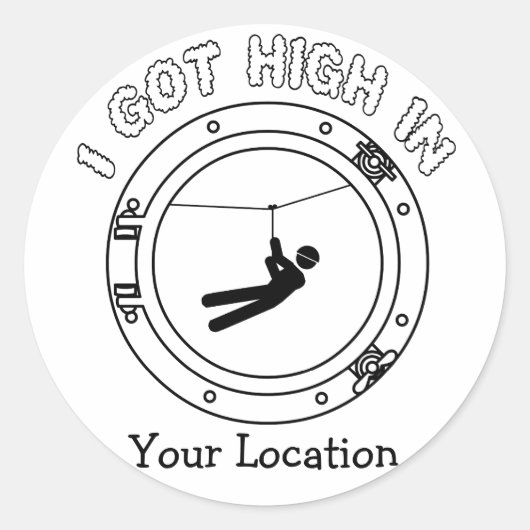 Ik ben high - Zipline Ronde Sticker (Voorkant)