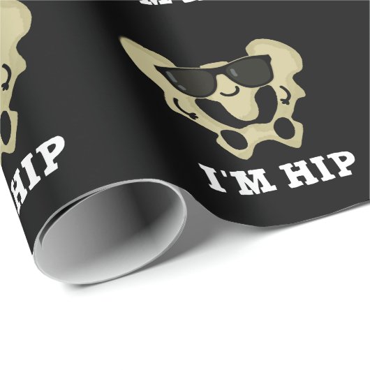 Ik ben Hip Funny Hipbone Anatomy Pun Dark BG Cadeaupapier (Rol Hoek)