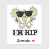 Ik ben Hip Funny Hipbone Anatomy Pun Sticker (Vel)