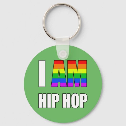 "IK BEN HIP HOP" REGENBOOG LETTER SLEUTELHANGER (Voorkant)