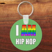 "IK BEN HIP HOP" REGENBOOG LETTER SLEUTELHANGER (Voorkant)