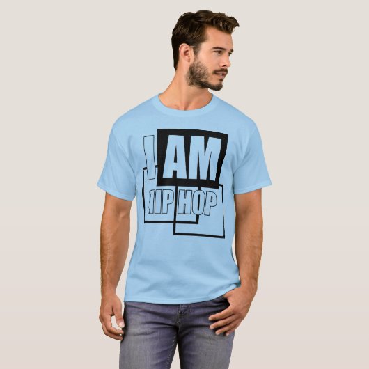 IK BEN HIP HOP - ZWART BLOCK T-SHIRT (Voorkant volledig)