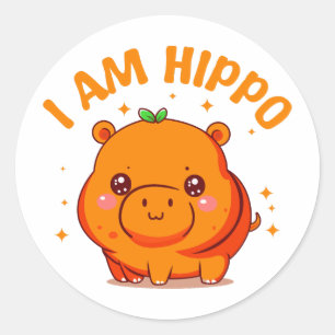 Ik ben Hippo - Grappig Hippo Ronde Sticker