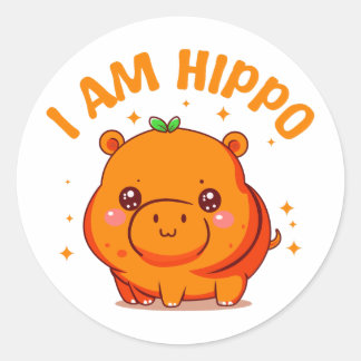Ik ben Hippo - Grappig Hippo Ronde Sticker