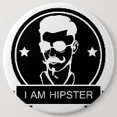 Ik ben Hipster Ronde Button 6,0 Cm (Voorkant)