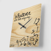 Ik ben hoe dan ook te laat. Faux Wood Achtergrond Vierkante Klok (Hoek)