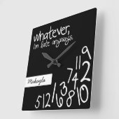 Ik ben hoe dan ook te laat vierkante klok (Hoek)