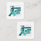 IK BEN HOGER DAN PCOS PCOS BEWUSTMAAK Blauwgroen L Notitiekaartje (Voorkant / Achterkant)