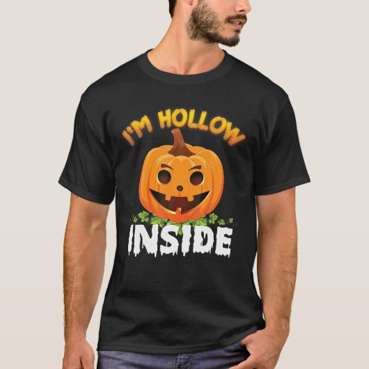 Ik ben Hollow in Halloween Cute Pumpkin Face Horo T-shirt (Voorkant)