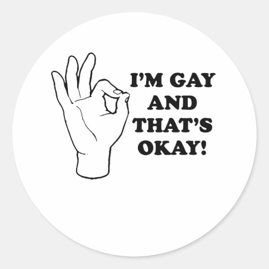 Ik ben homo en dat is oké ronde sticker (Voorkant)