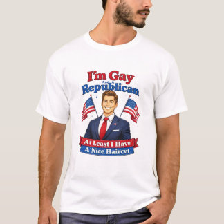 Ik ben homo en een republikein. Leuk kapsel T-shirt