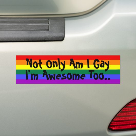 Ik ben homo en Geweldige Bumpersticker (Op auto)