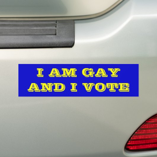 Ik ben homo en ik stem. bumpersticker (Op auto)
