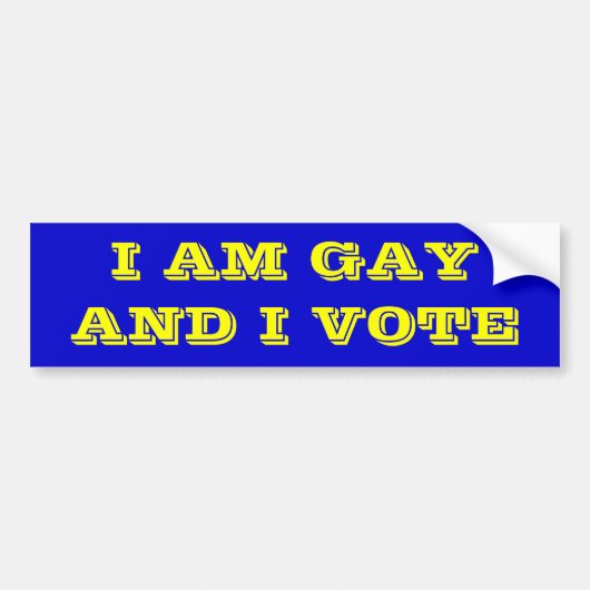 Ik ben homo en ik stem. bumpersticker (Voorkant)