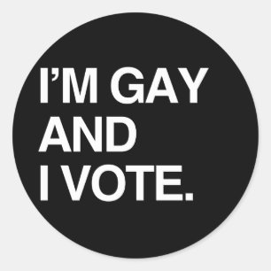 IK BEN HOMO EN IK STEM RONDE STICKER