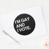 IK BEN HOMO EN IK STEM RONDE STICKER (Envelop)