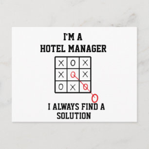 Ik ben hotelmanager, ik vind altijd een oplossing briefkaart