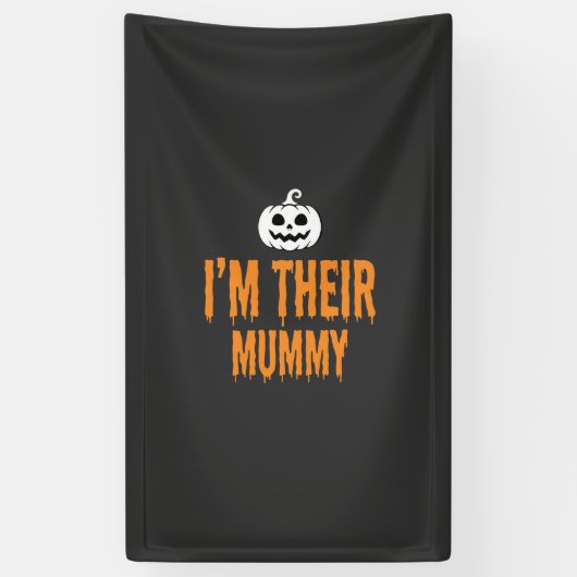 Ik ben hun mummie Halloween-mummieontwerp Spandoek (Verticaal)