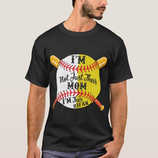 Ik ben hun nummer 1 Fan Softball Baseball mama T-shirt (Voorkant)