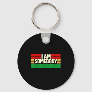 Ik ben iemand positieve bevestiging retro sleutelhanger