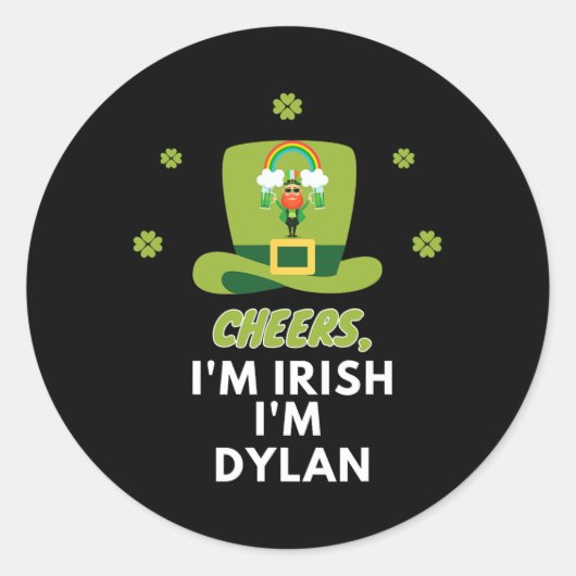 Ik ben Iers, ik ben Dylan Ronde Sticker (Voorkant)