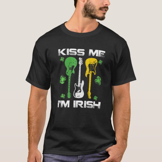 Ik ben Iers met gitaren Shamrock voor St Pat T-shirt (Voorkant)