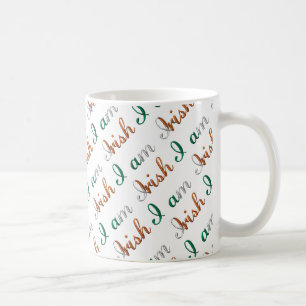 Ik ben Iers National Pride Typography Pattern Koffiemok