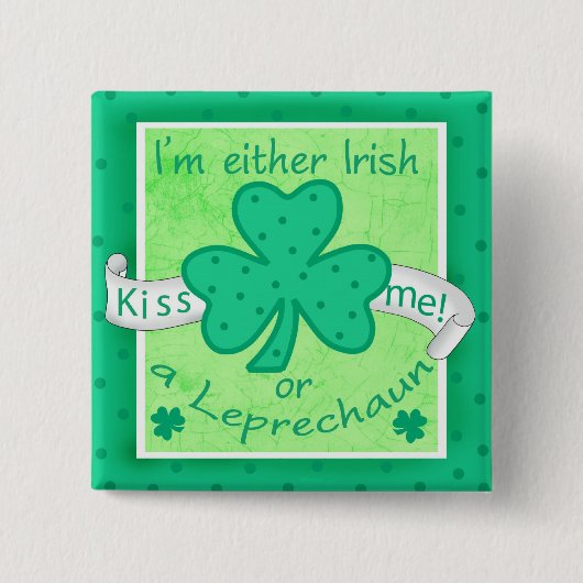 Ik ben Iers of Leprechaun Badge Vierkante Button 5,1 Cm (Voorkant)