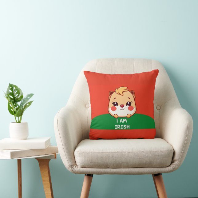 Ik ben Iers schattig dier Kussen (Stoel)