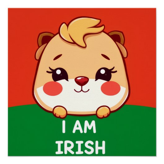 Ik ben Iers schattig dier Perfect Poster (Voorkant)