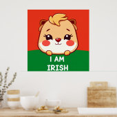 Ik ben Iers schattig dier Poster (Keuken)