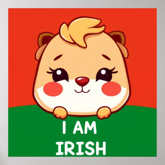 Ik ben Iers schattig dier Poster (Voorkant)