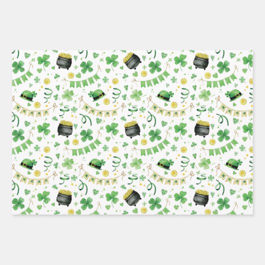 Ik ben Iers Shamrock Leprechaun's Pet Green Inpakpapier Vel (Voorkant 2)