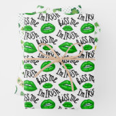 Ik ben Iers Shamrock Leprechaun's Pet Green Inpakpapier Vel (In situ)