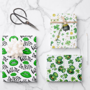 Ik ben Iers Shamrock Leprechaun's Pet Green Inpakpapier Vel