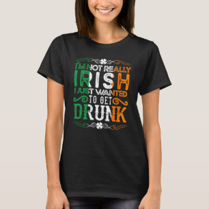 Ik ben Iers St. Patrick Day Drink bierwijn W T-shirt