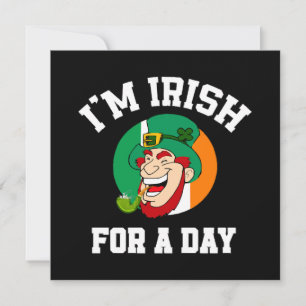 Ik ben Iers voor een dag Saint Patricks dag shamro Kaart