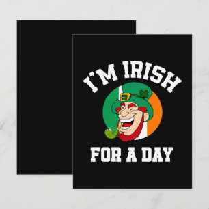 Ik ben Iers voor een dag Saint Patricks dag shamro RSVP Kaartje
