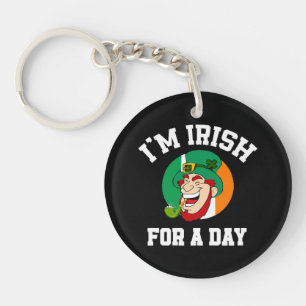 Ik ben Iers voor een dag Saint Patricks dag shamro Sleutelhanger