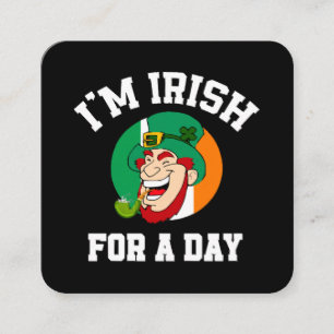 Ik ben Iers voor een dag Saint Patricks dag shamro Vierkante Visitekaartje
