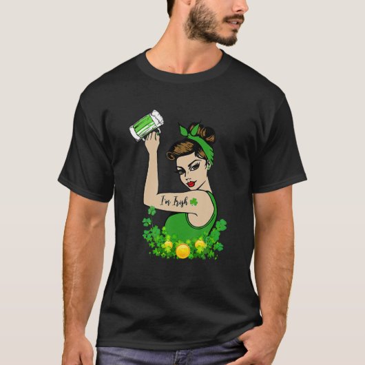 Ik ben Ierse Drink Beer Shamrock St Patrick's T-shirt (Voorkant)