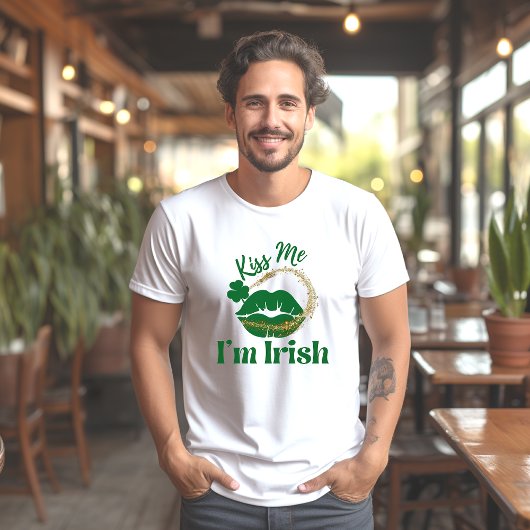 Ik ben Ierse lips en Shamrock Mannen. T-shirt