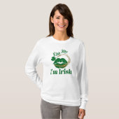 Ik ben Ierse lips en Shamrock Woman's T-shirt (Voorkant volledig)