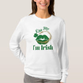 Ik ben Ierse lips en Shamrock Woman's T-shirt (Voorkant)