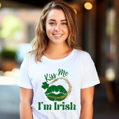 Ik ben Ierse lips en Shamrock Woman's T-shirt